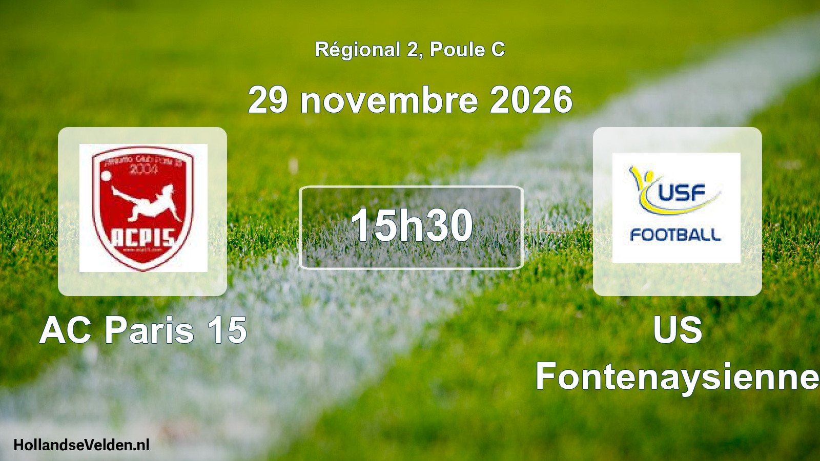 Scheduled Match: AC Paris 15 - US Fontenaysienne (29 November 2026)