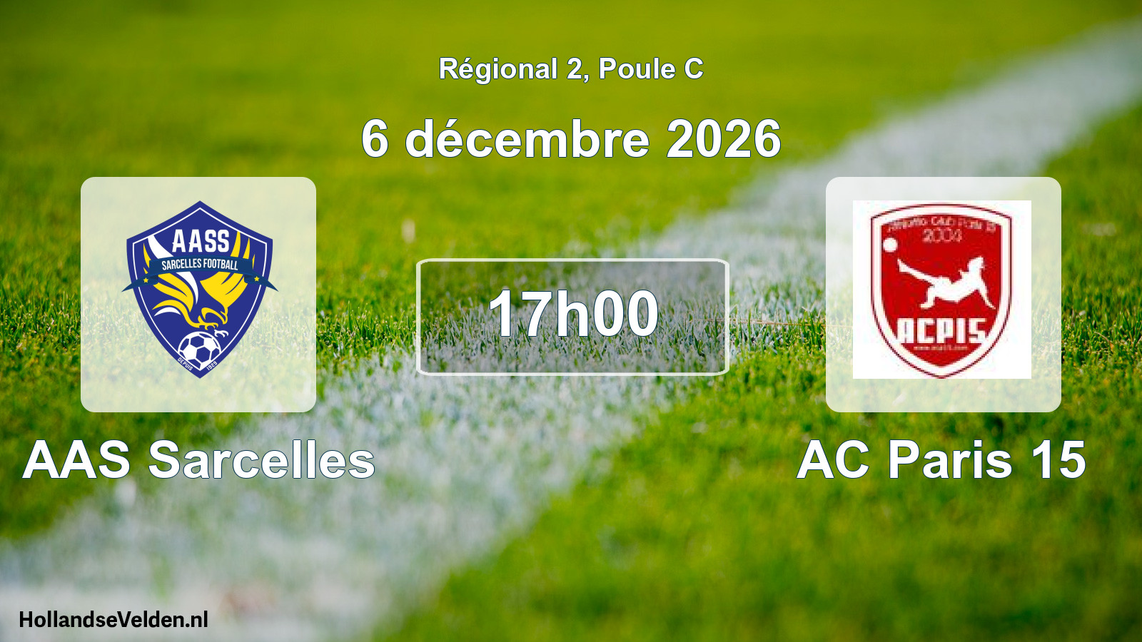 Scheduled Match: AAS Sarcelles - AC Paris 15 (6 December 2026)