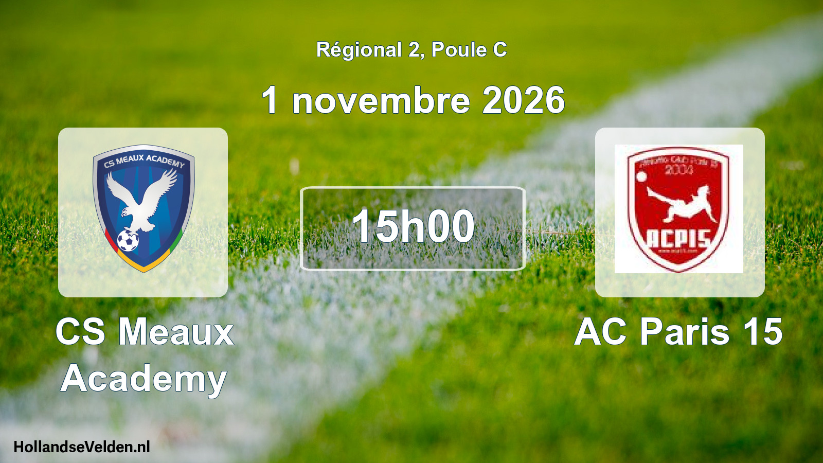 Scheduled Match: CS Meaux Academy - AC Paris 15 (1 November 2026)