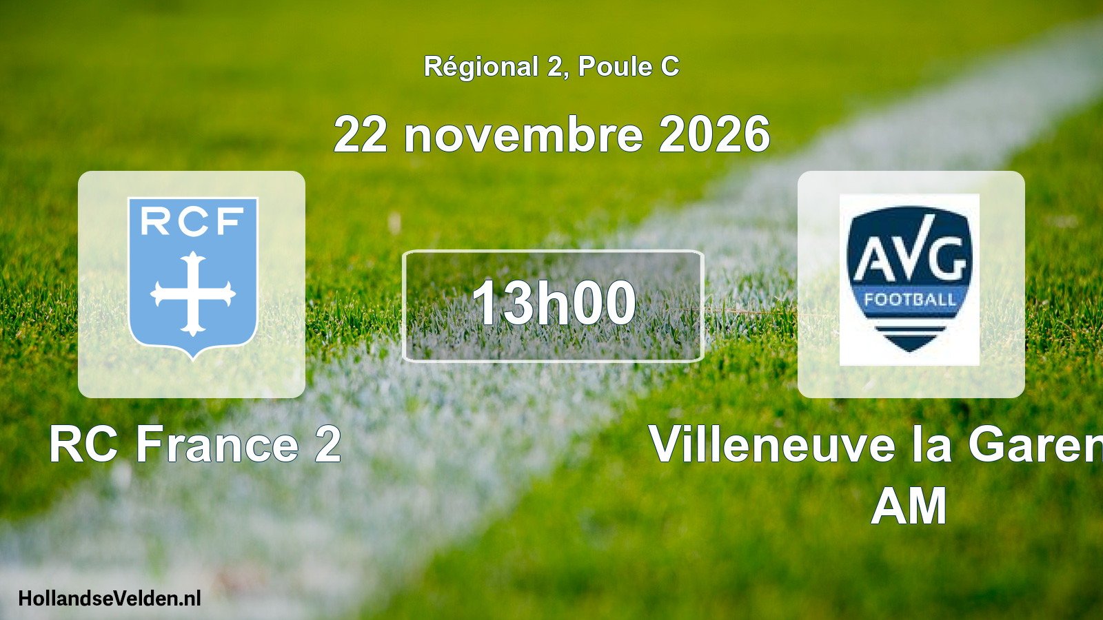 Scheduled Match: RC France 2 - Villeneuve la Garenne AM (22 November 2026)