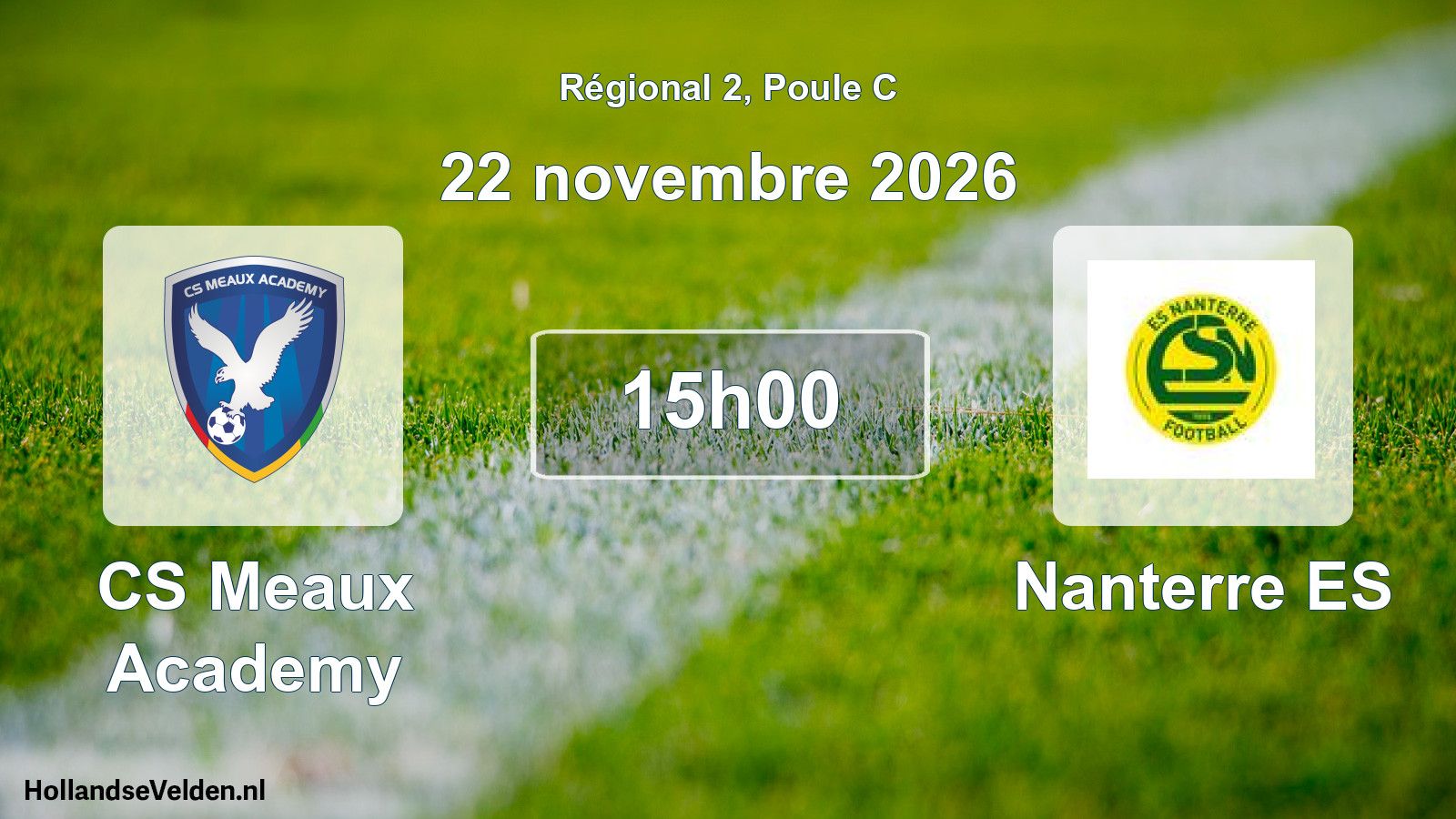 Geplande wedstrijd: CS Meaux Academy - Nanterre ES (22 november 2026)