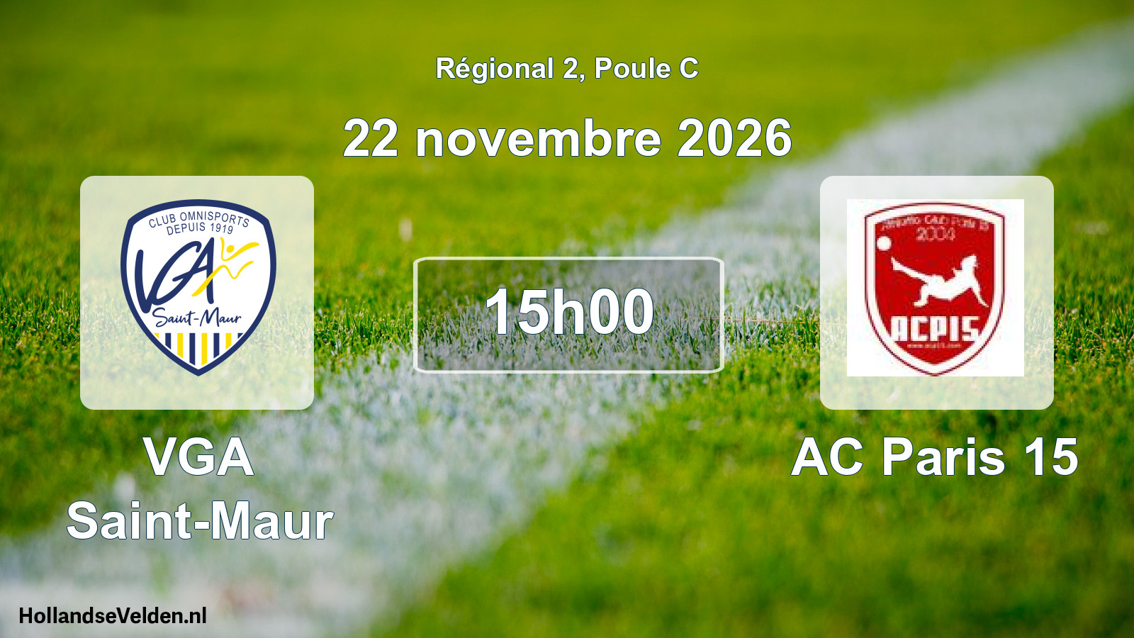 Geplande wedstrijd: VGA Saint-Maur - AC Paris 15 (22 november 2026)