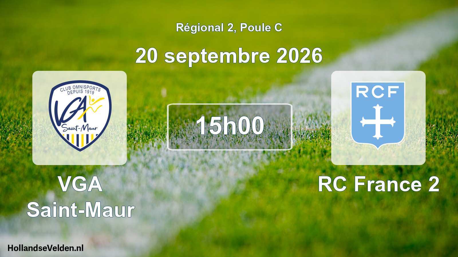 Scheduled Match: VGA Saint-Maur - RC France 2 (20 September 2026)