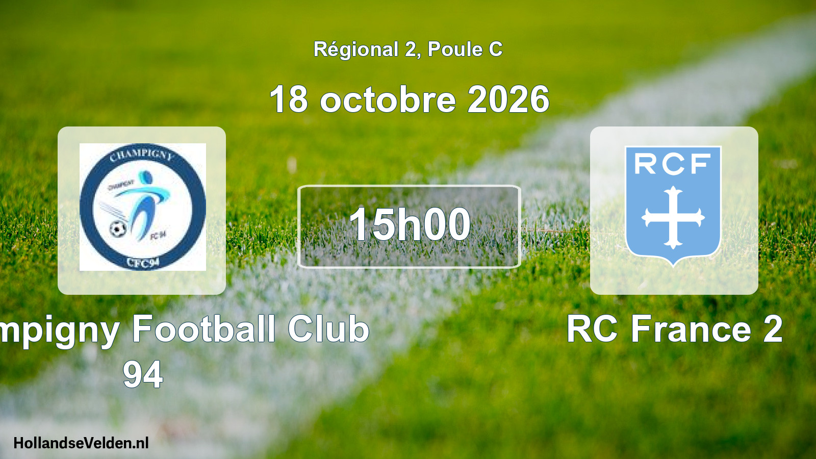 Scheduled Match: Champigny Football Club 94 - RC France 2 (18 October 2026)