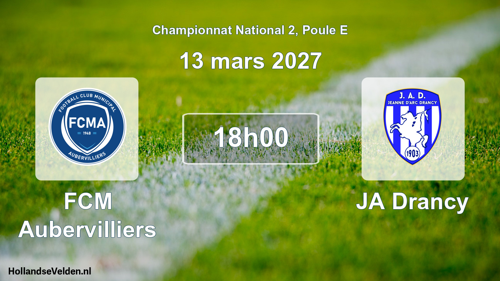 Geplande wedstrijd: FCM Aubervilliers - JA Drancy (13 maart 2027)