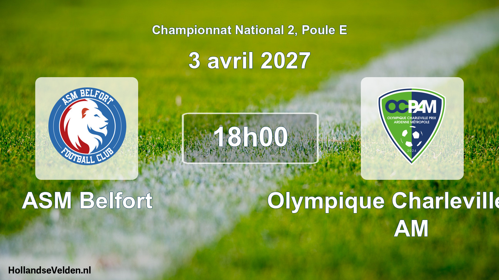 Geplande wedstrijd: ASM Belfort - Olympique Charleville Prix AM (3 april 2027)