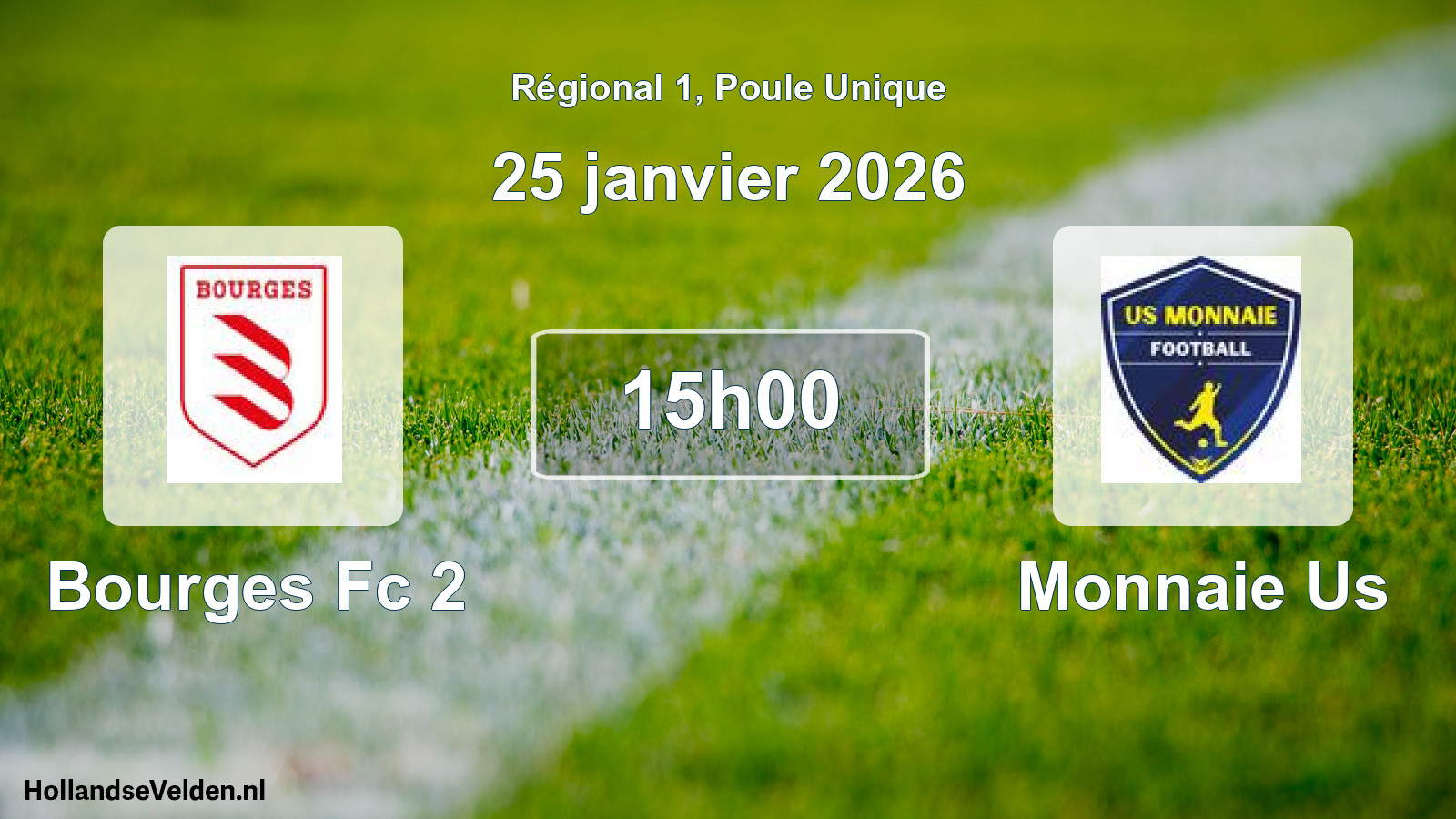 Geplande wedstrijd: Bourges Fc 2 - Monnaie Us (25 januari 2026)