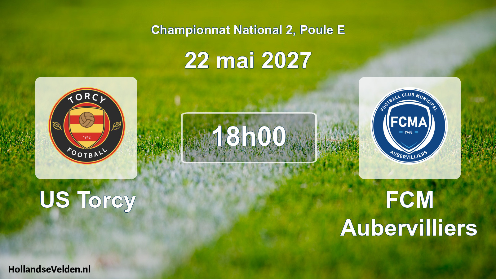 Match programmé: US Torcy - FCM Aubervilliers (22 mai 2027)