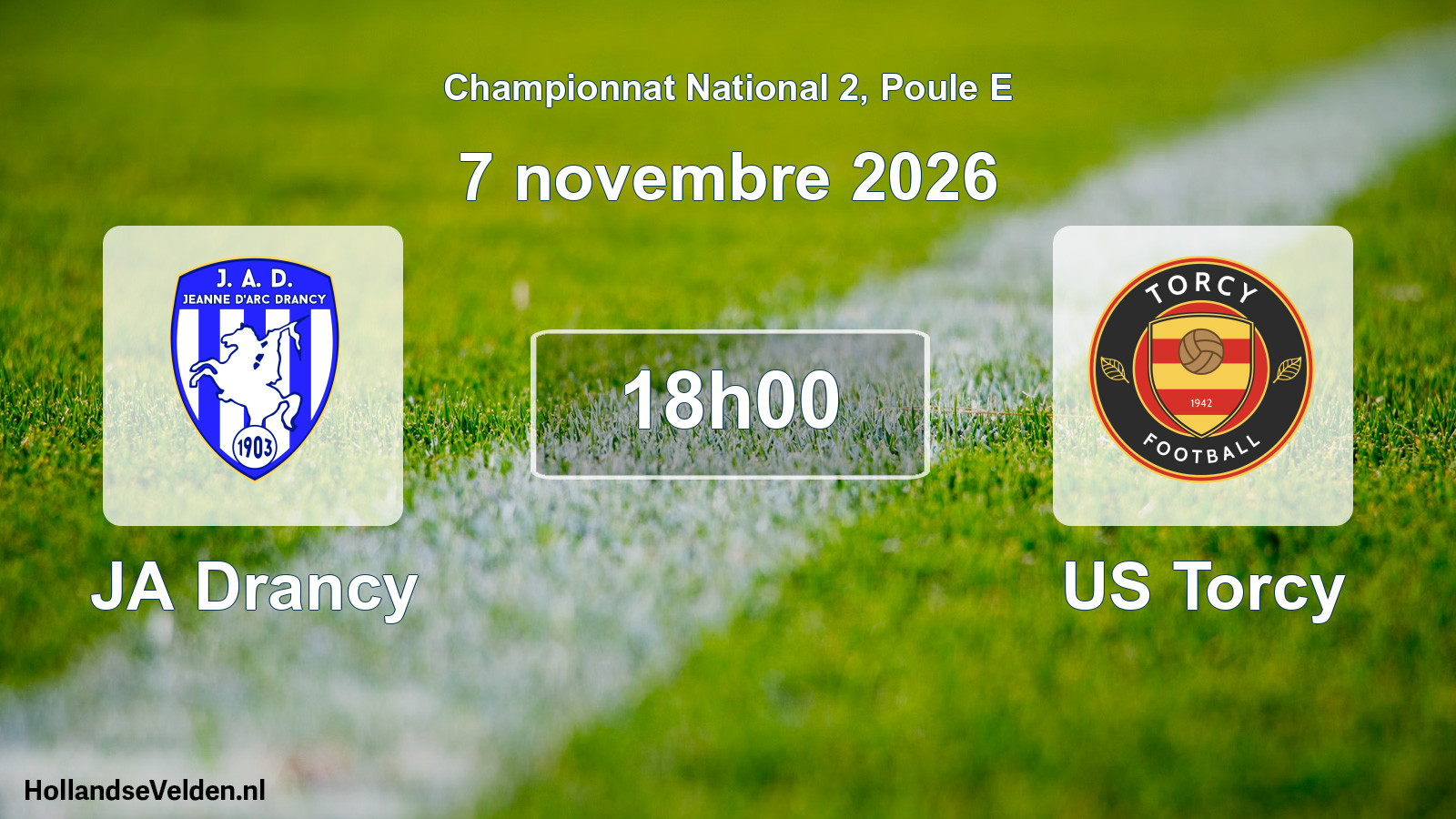 Match programmé: JA Drancy - US Torcy (7 novembre 2026)