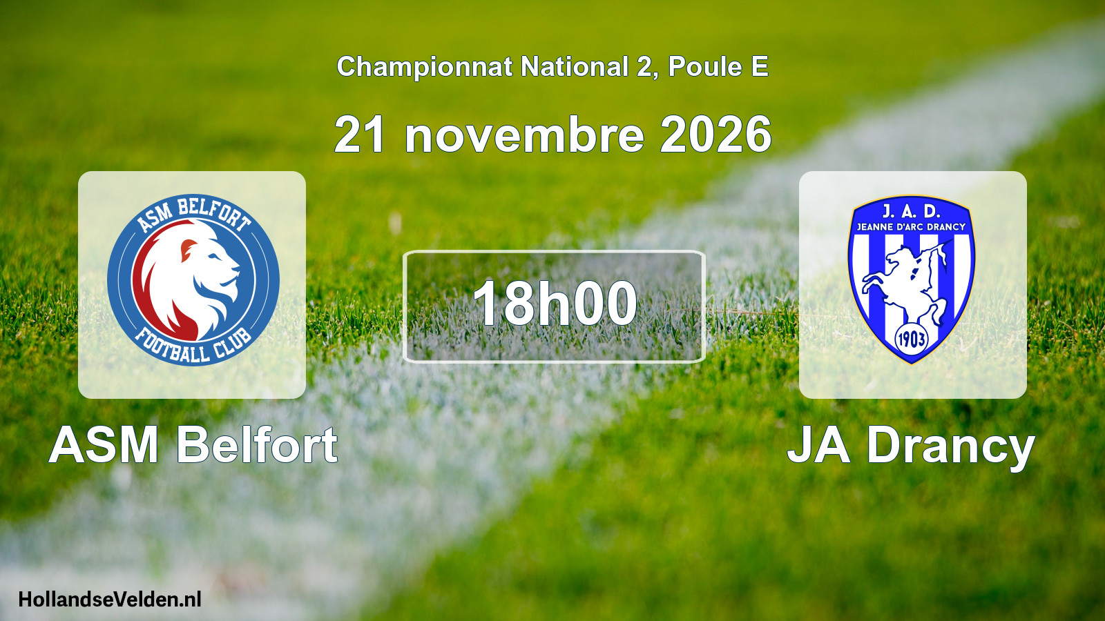 Match programmé: ASM Belfort - JA Drancy (21 novembre 2026)