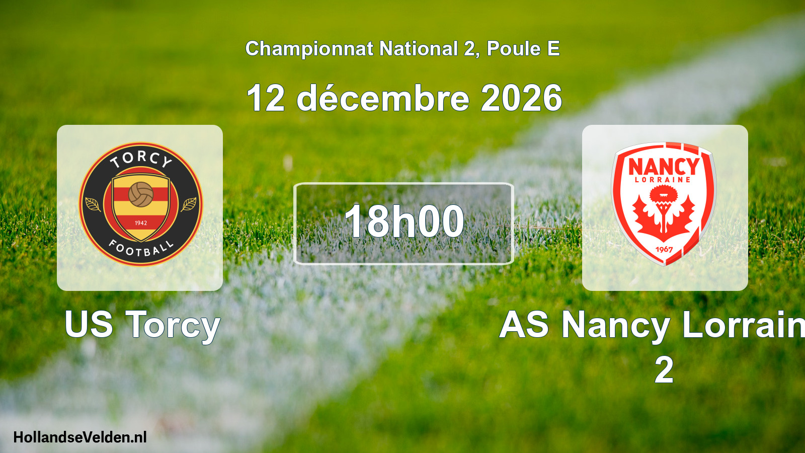Match programmé: US Torcy - AS Nancy Lorraine 2 (12 décembre 2026)
