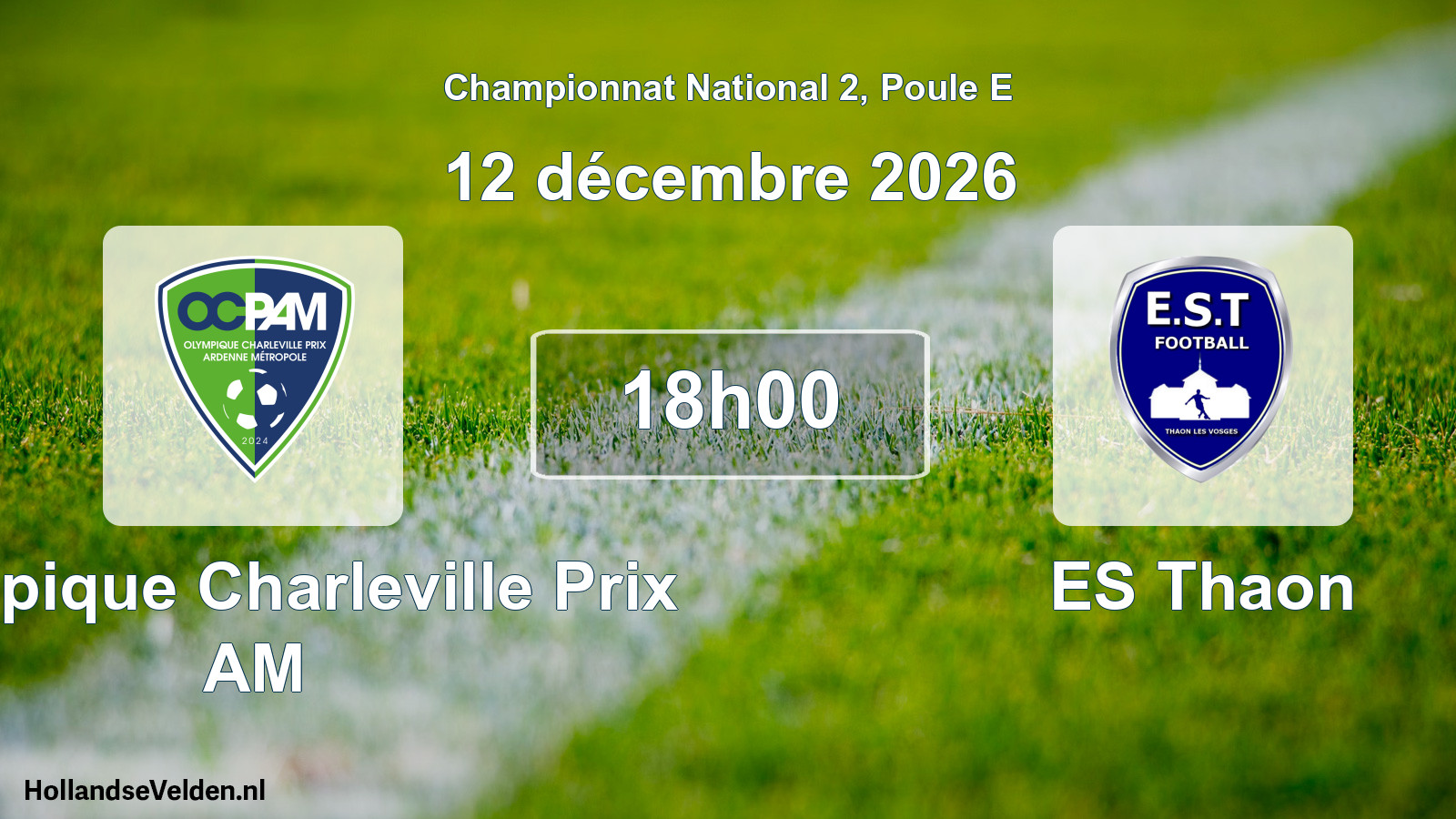 Geplande wedstrijd: Olympique Charleville Prix AM - ES Thaon (12 december 2026)