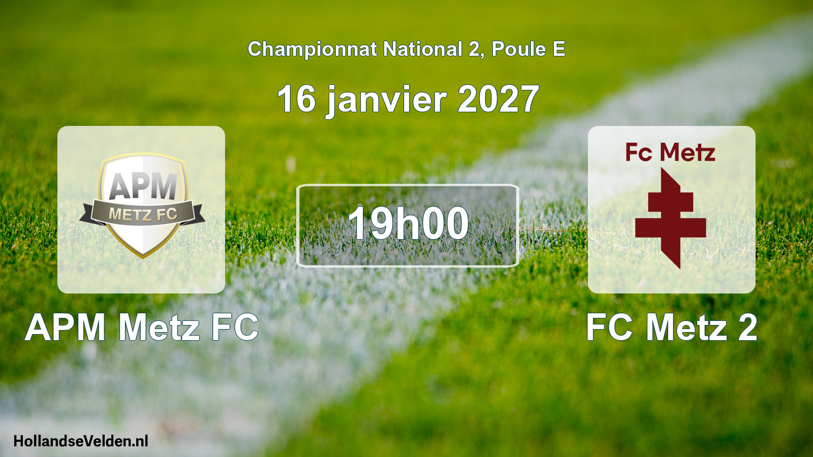 Match programmé: APM Metz FC - FC Metz 2 (16 janvier 2027)