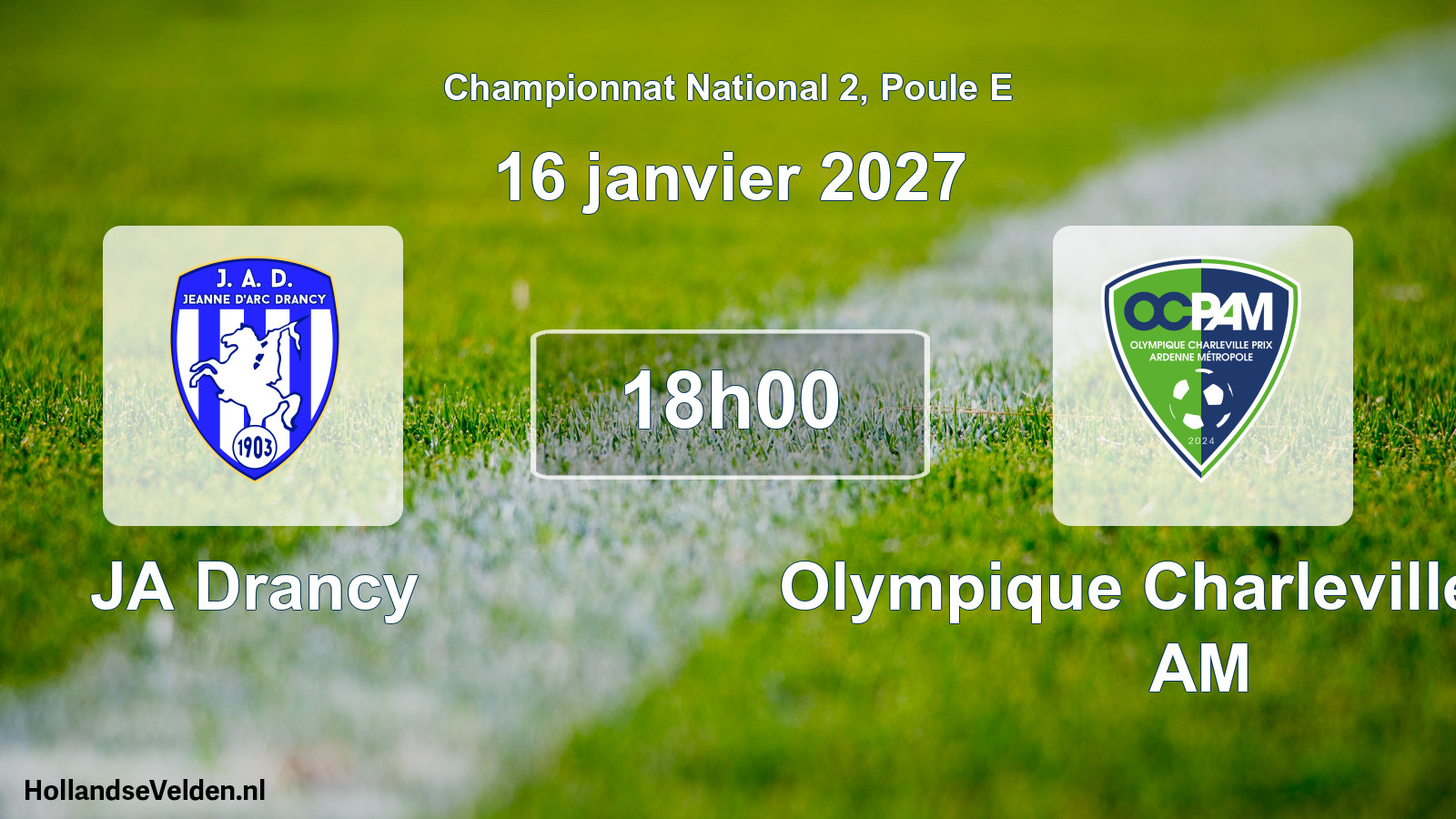 Geplande wedstrijd: JA Drancy - Olympique Charleville Prix AM (16 januari 2027)