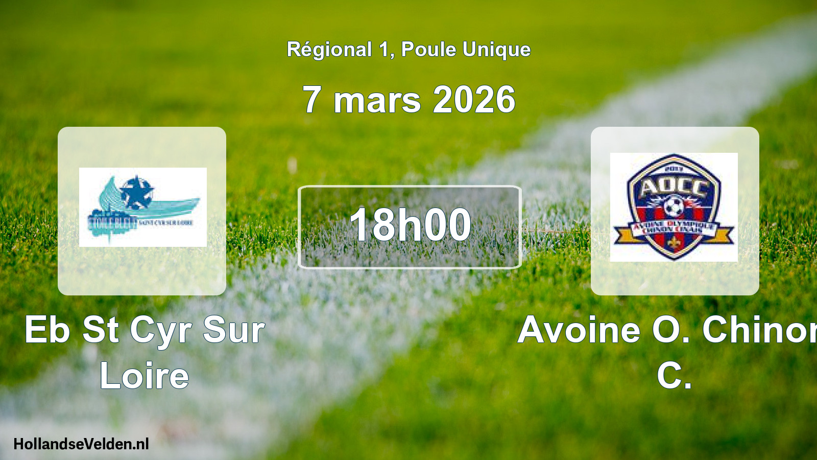 Geplande wedstrijd: Eb St Cyr Sur Loire - Avoine O. Chinon C. (7 maart 2026)