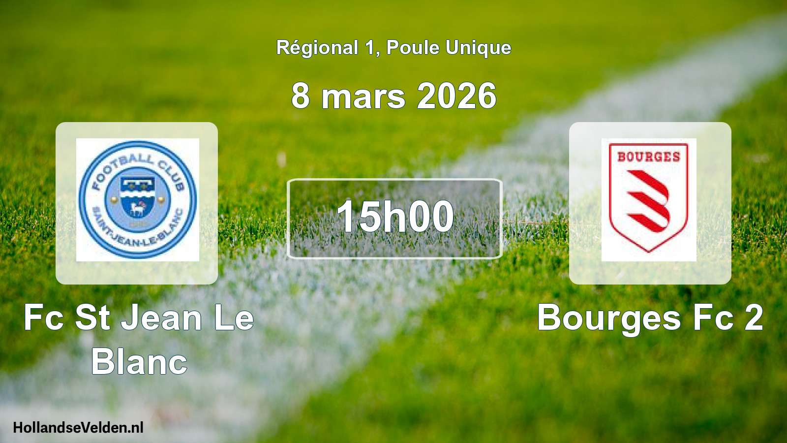 Geplande wedstrijd: Fc St Jean Le Blanc - Bourges Fc 2 (8 maart 2026)