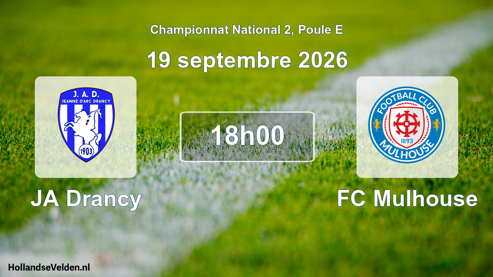 Geplande wedstrijd: JA Drancy - FC Mulhouse (19 september 2026)