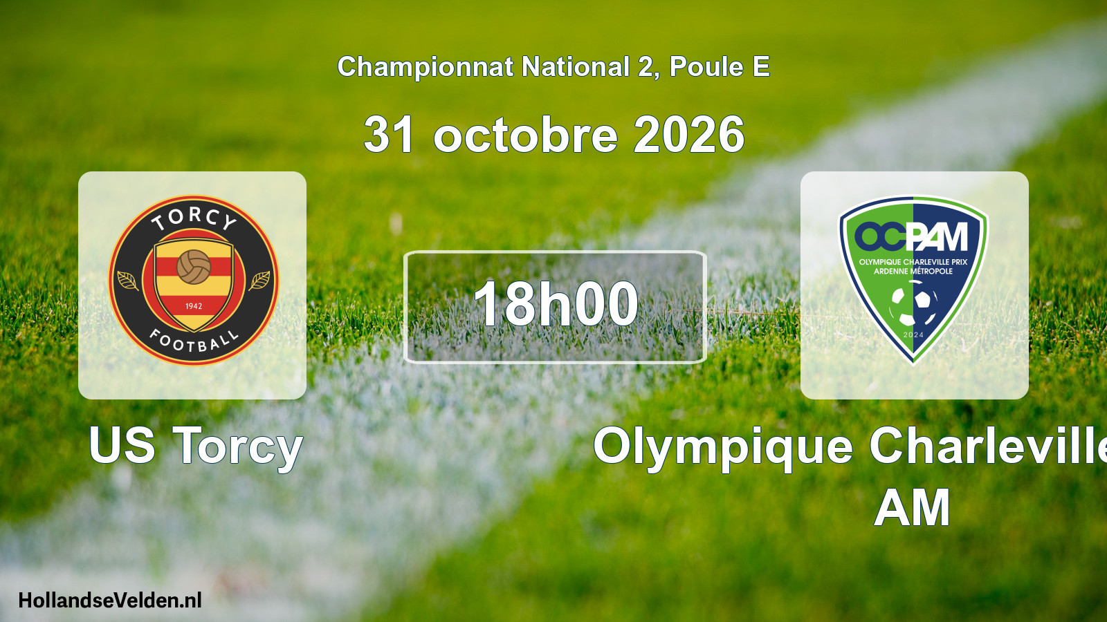 Scheduled Match: US Torcy - Olympique Charleville Prix AM (31 October 2026)