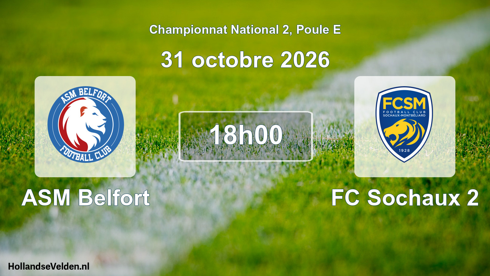 Scheduled Match: ASM Belfort - FC Sochaux 2 (31 October 2026)