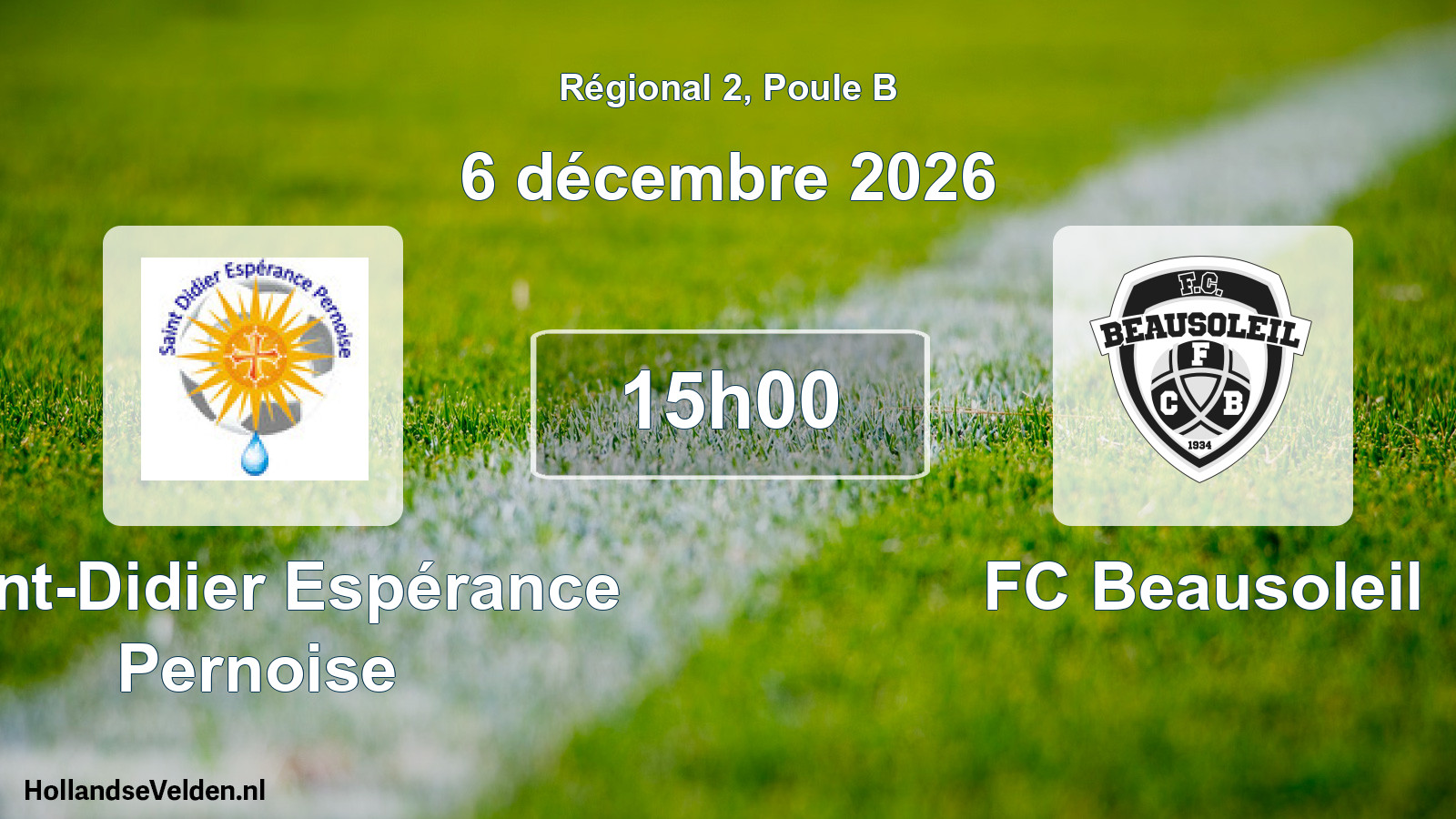 Scheduled Match: Saint-Didier Espérance Pernoise - FC Beausoleil (6 December 2026)