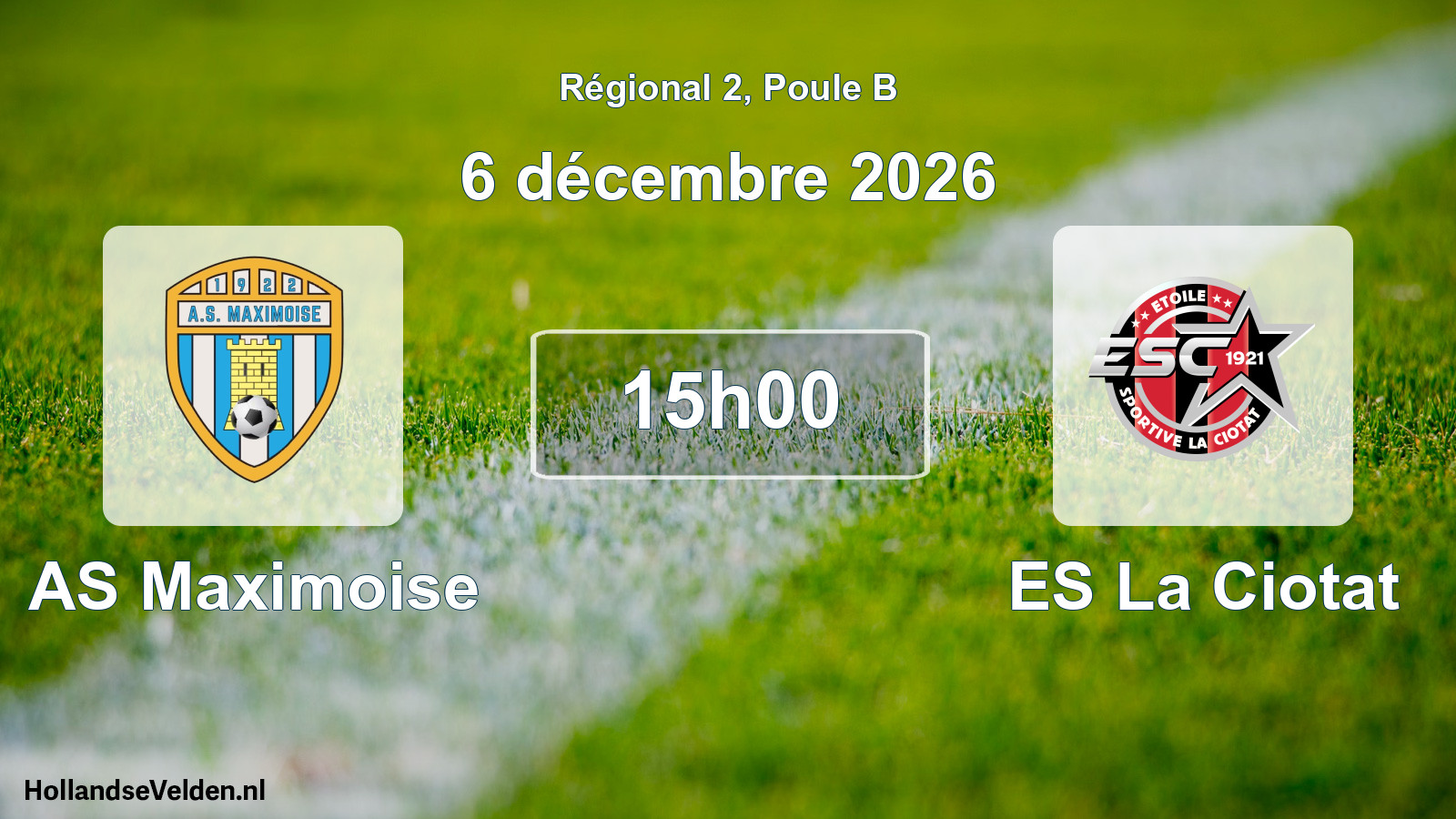 Scheduled Match: AS Maximoise - ES La Ciotat (6 December 2026)