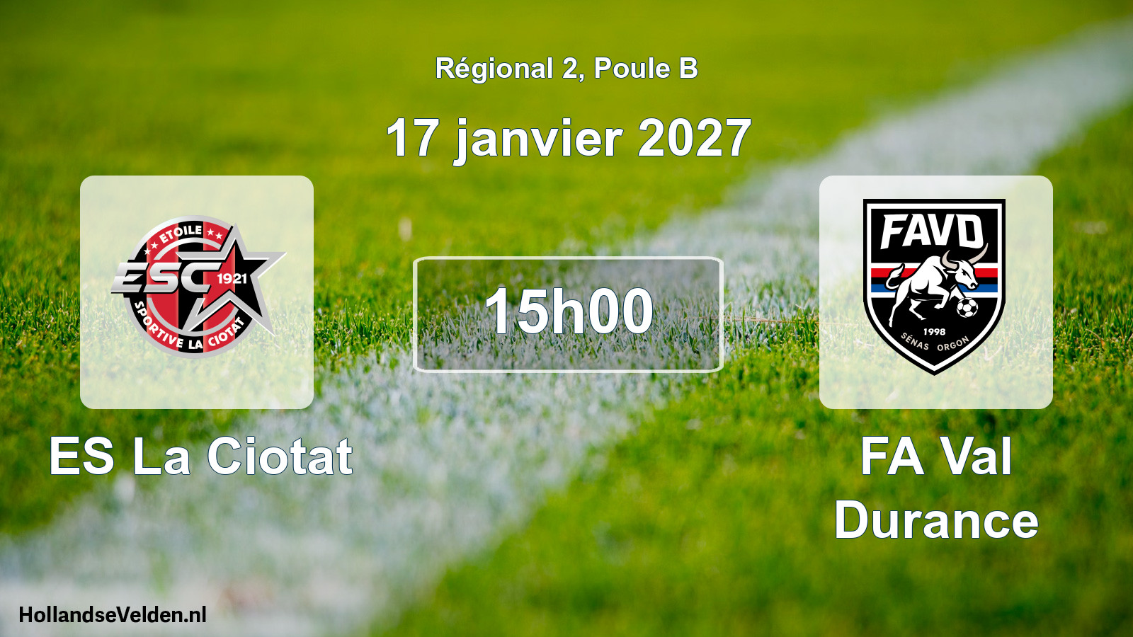 Scheduled Match: ES La Ciotat - FA Val Durance (17 January 2027)