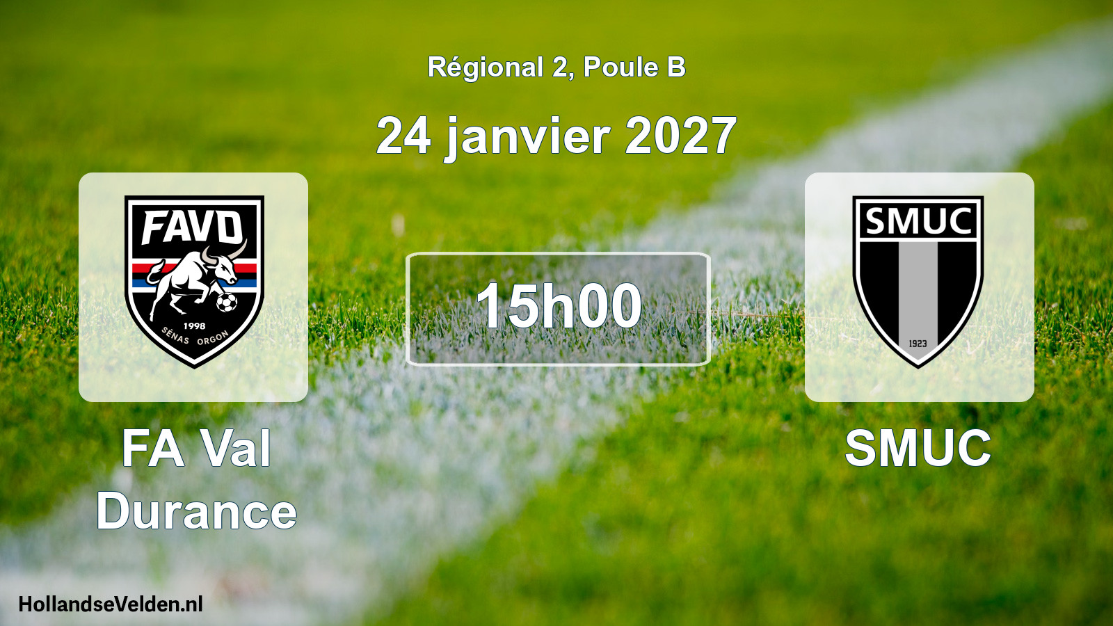 Scheduled Match: FA Val Durance - SMUC (24 January 2027)
