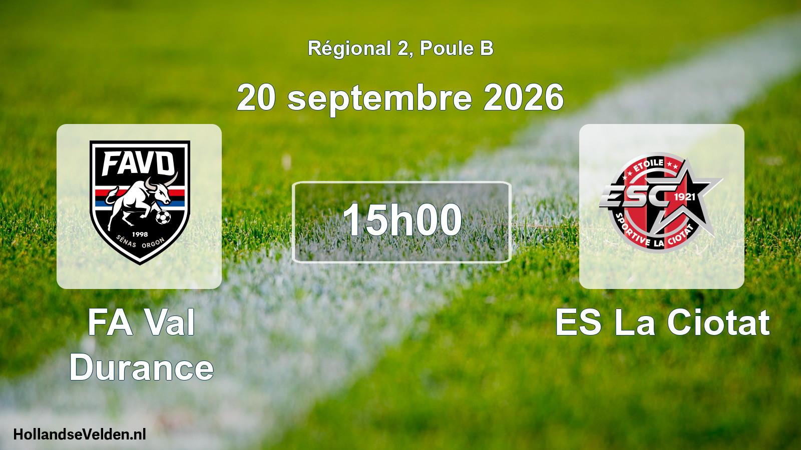 Scheduled Match: FA Val Durance - ES La Ciotat (20 September 2026)