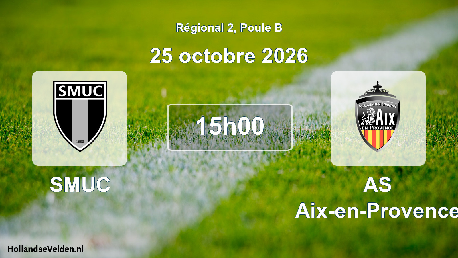 Match programmé: SMUC - AS Aix-en-Provence (25 octobre 2026)