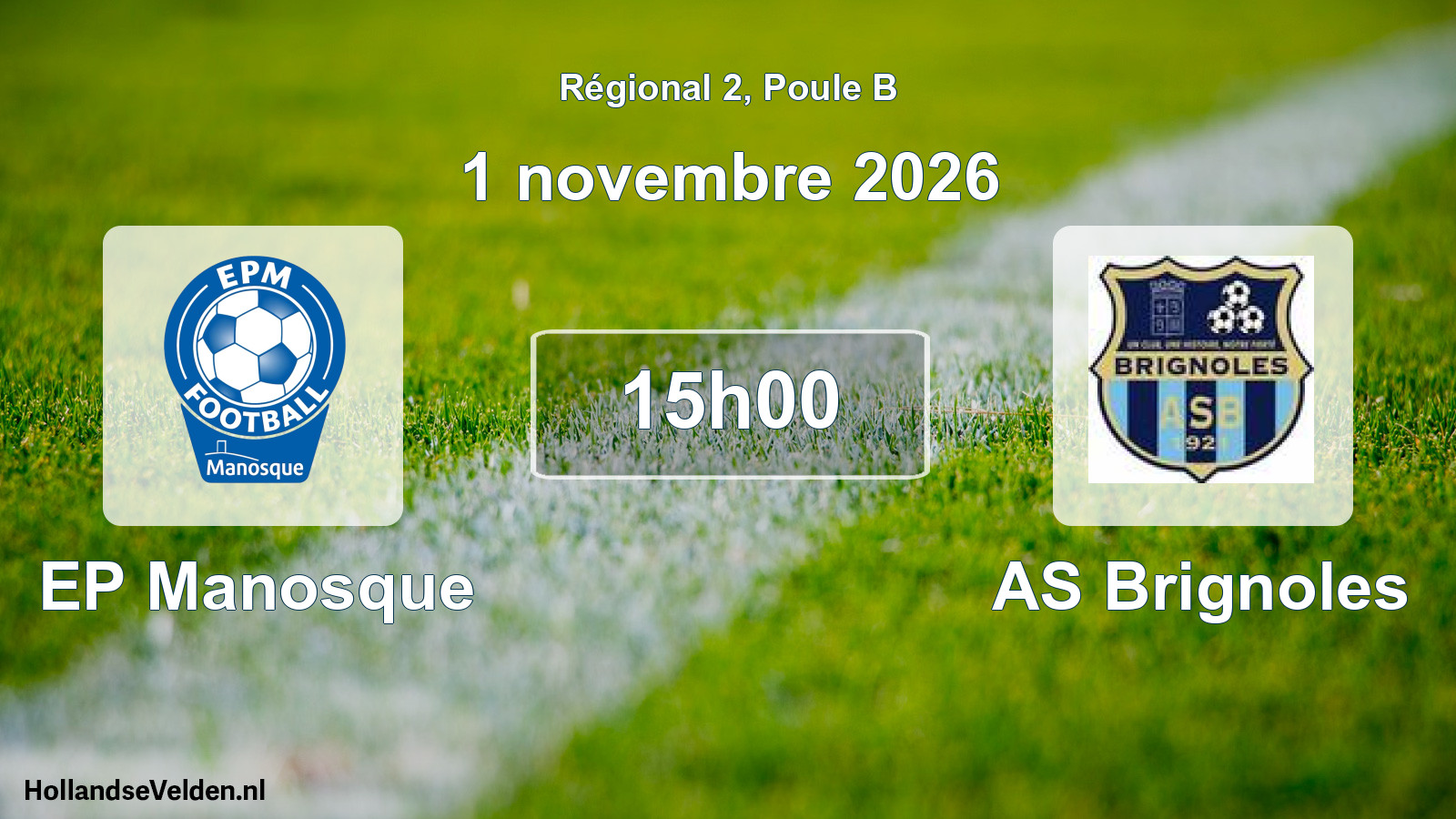 Match programmé: EP Manosque - AS Brignoles (1 novembre 2026)