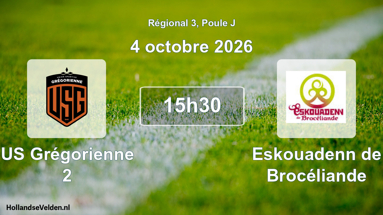 Match programmé: US Grégorienne 2 - Eskouadenn de Brocéliande (4 octobre 2026)