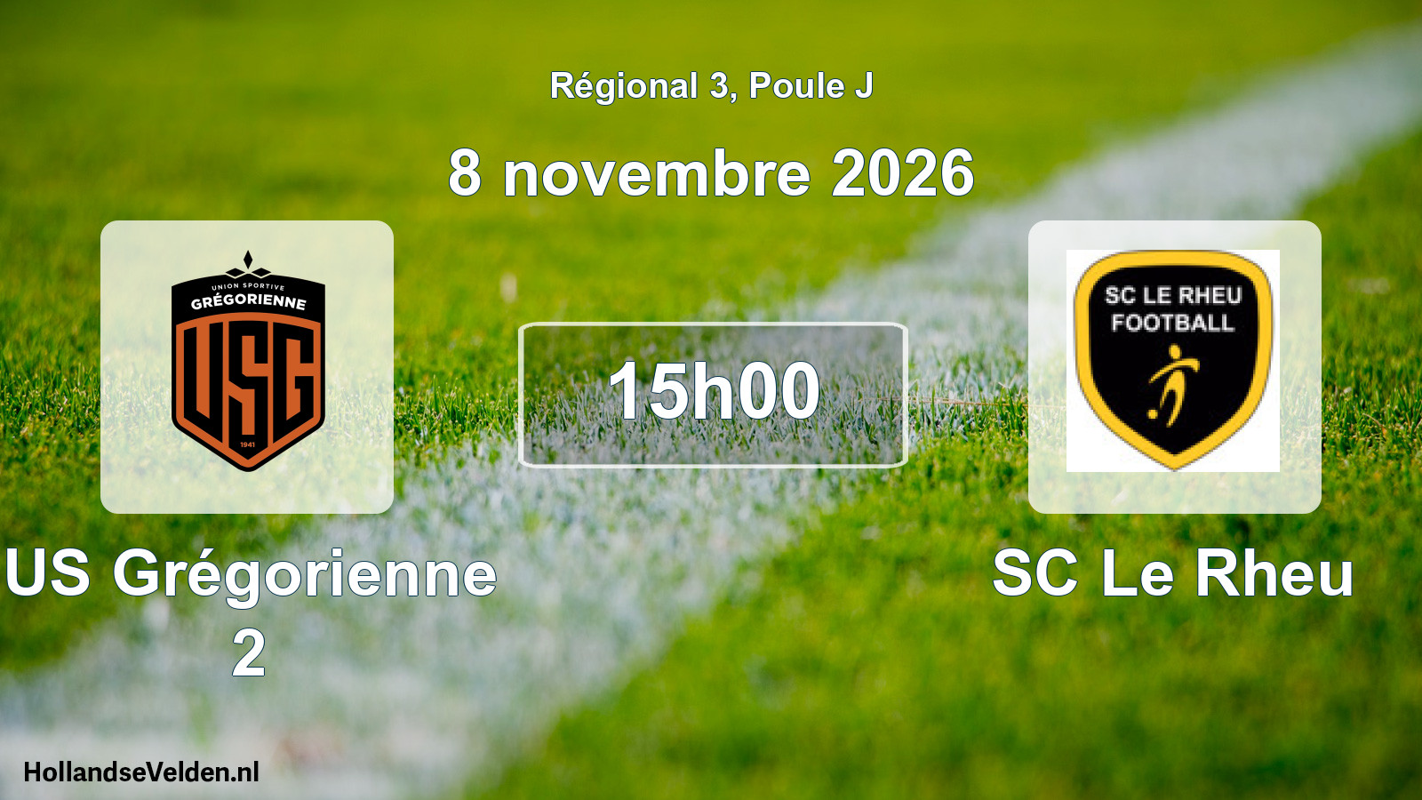 Scheduled Match: US Grégorienne 2 - SC Le Rheu (8 November 2026)
