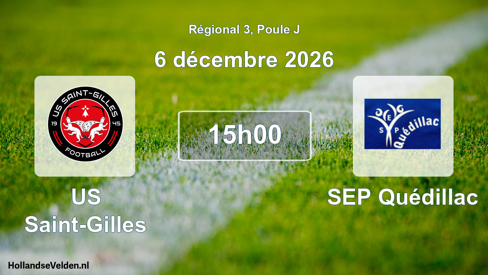 Scheduled Match: US Saint-Gilles - SEP Quédillac (6 December 2026)