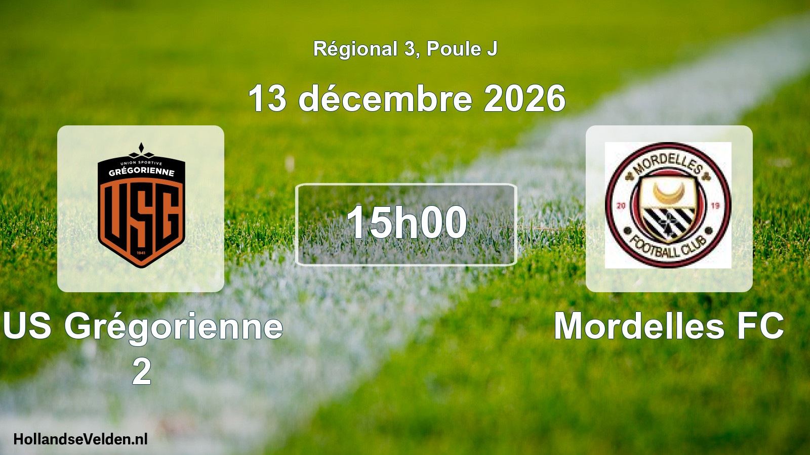 Scheduled Match: US Grégorienne 2 - Mordelles FC (13 December 2026)