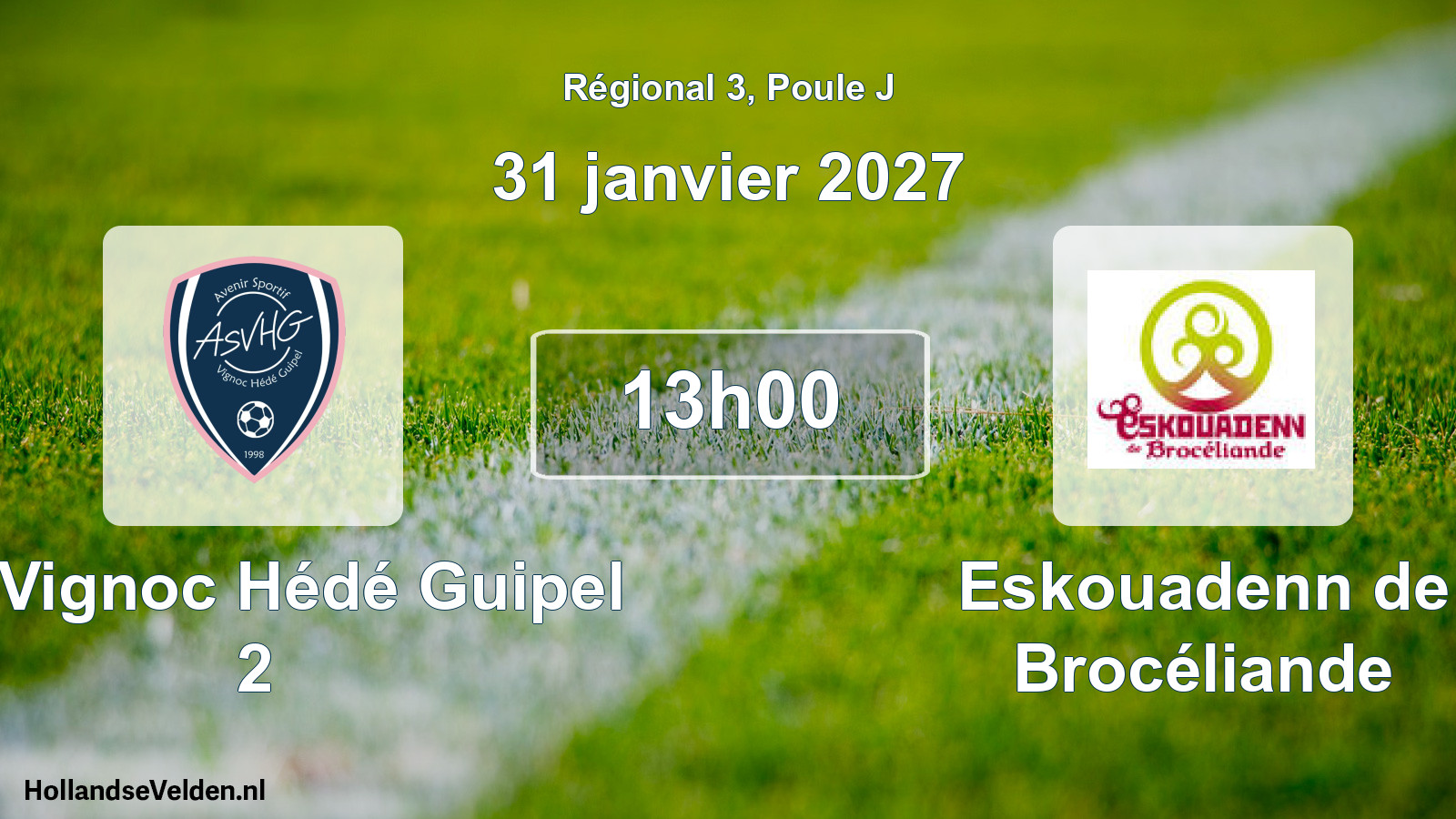 Scheduled Match: AS Vignoc Hédé Guipel 2 - Eskouadenn de Brocéliande (31 January 2027)