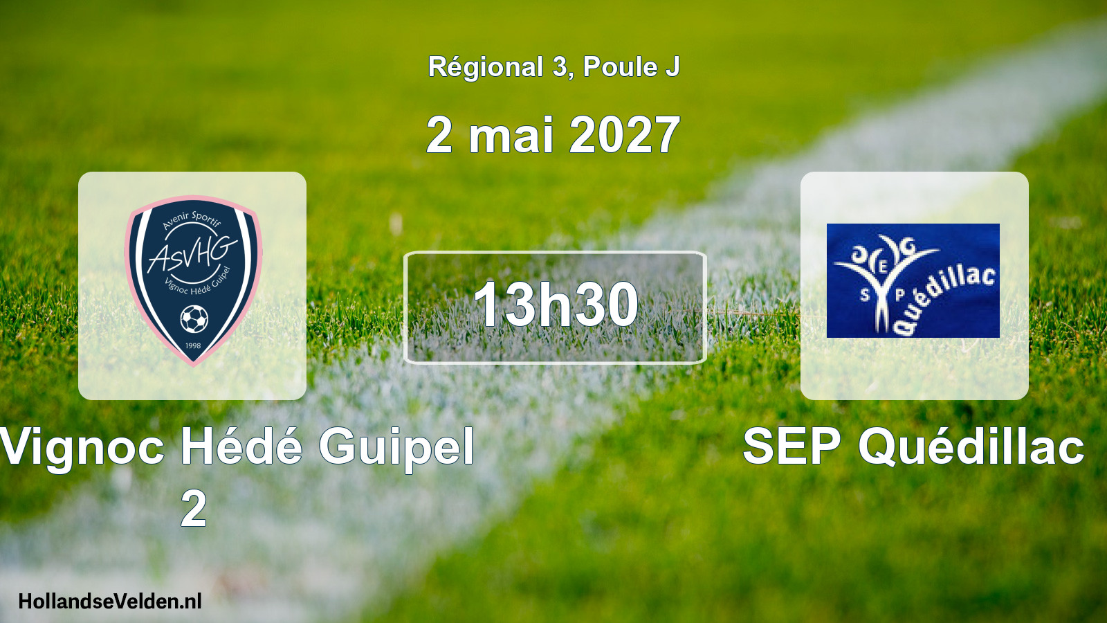 Match programmé: AS Vignoc Hédé Guipel 2 - SEP Quédillac (2 mai 2027)