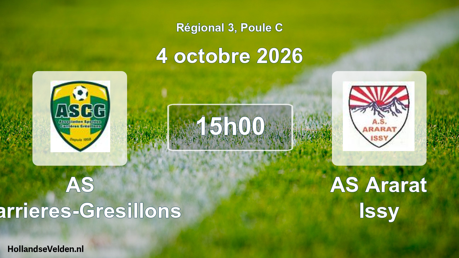 Scheduled Match: AS Carrieres-Gresillons - AS Ararat Issy (4 October 2026)