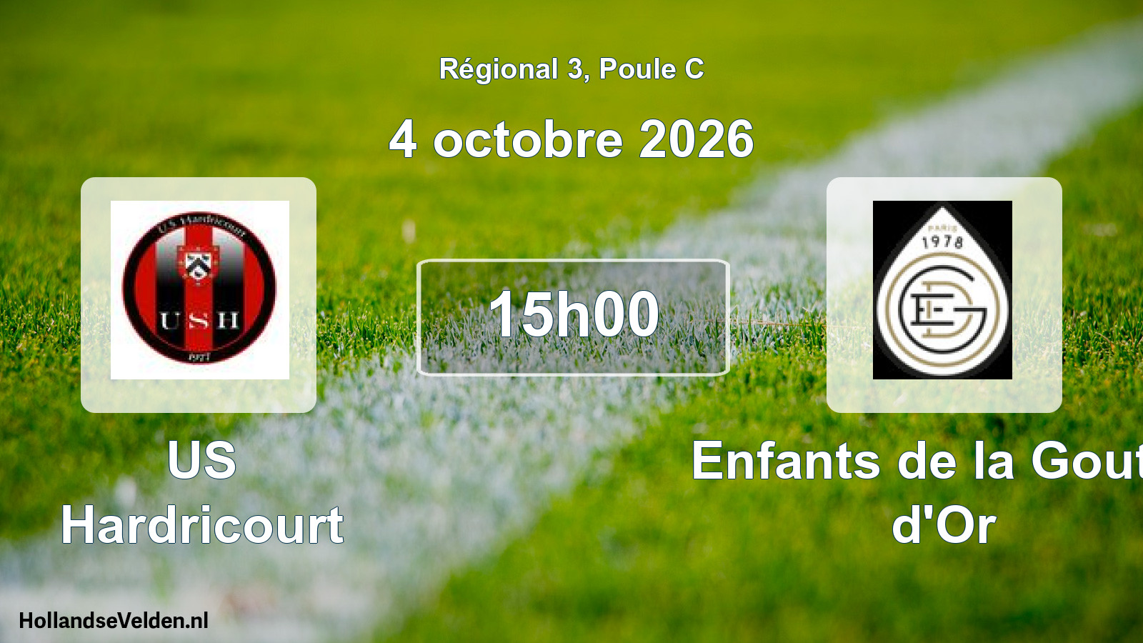 Scheduled Match: US Hardricourt - Enfants de la Goutte d'Or (4 October 2026)