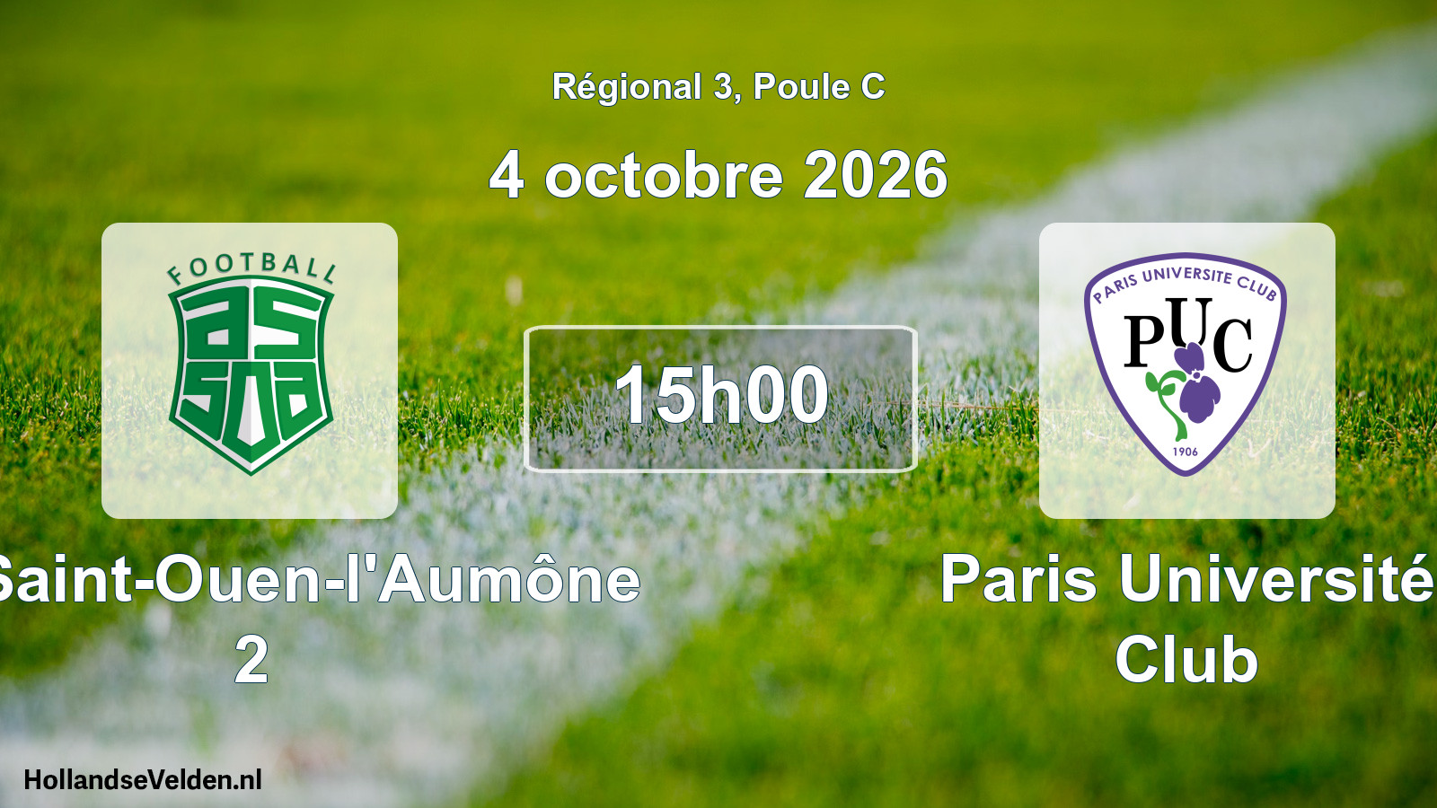 Scheduled Match: AS Saint-Ouen-l'Aumône 2 - Paris Université Club (4 October 2026)