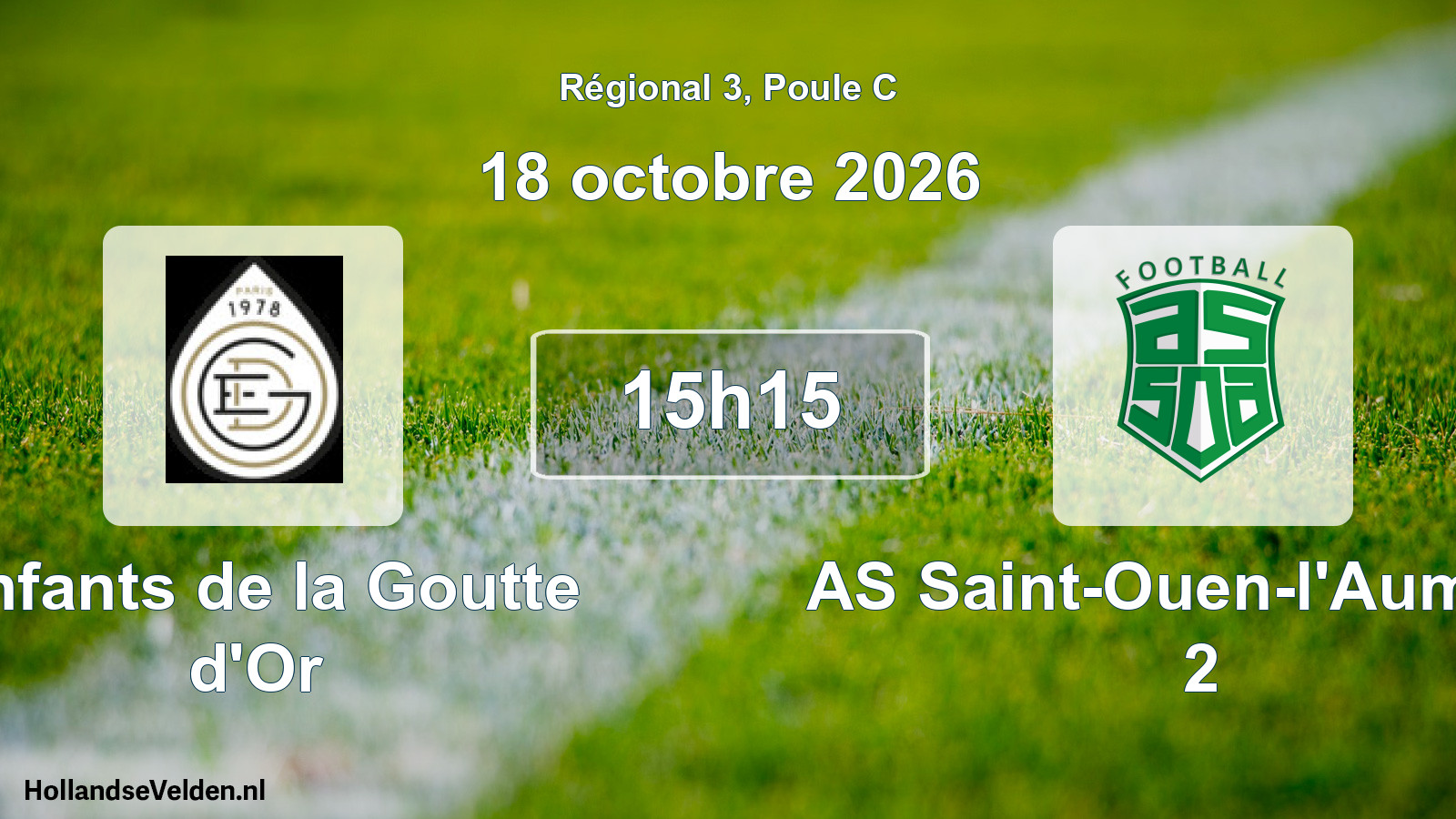 Scheduled Match: Enfants de la Goutte d'Or - AS Saint-Ouen-l'Aumône 2 (18 October 2026)