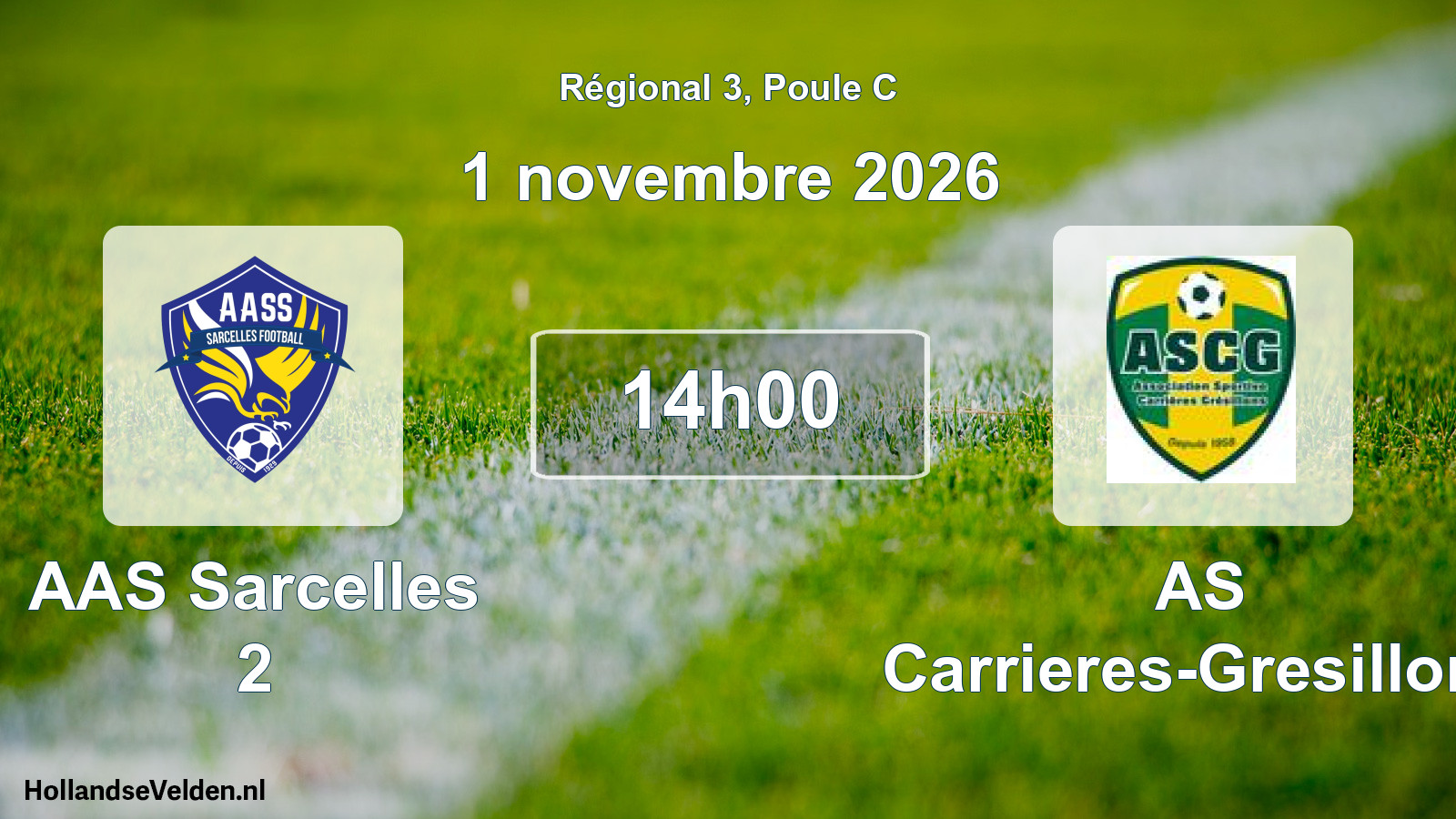 Scheduled Match: AAS Sarcelles 2 - AS Carrieres-Gresillons (1 November 2026)