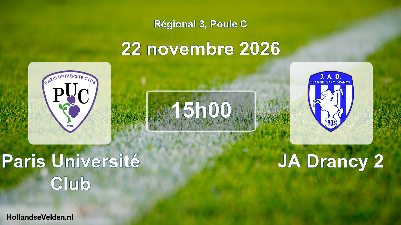 Scheduled Match: Paris Université Club - JA Drancy 2 (22 November 2026)