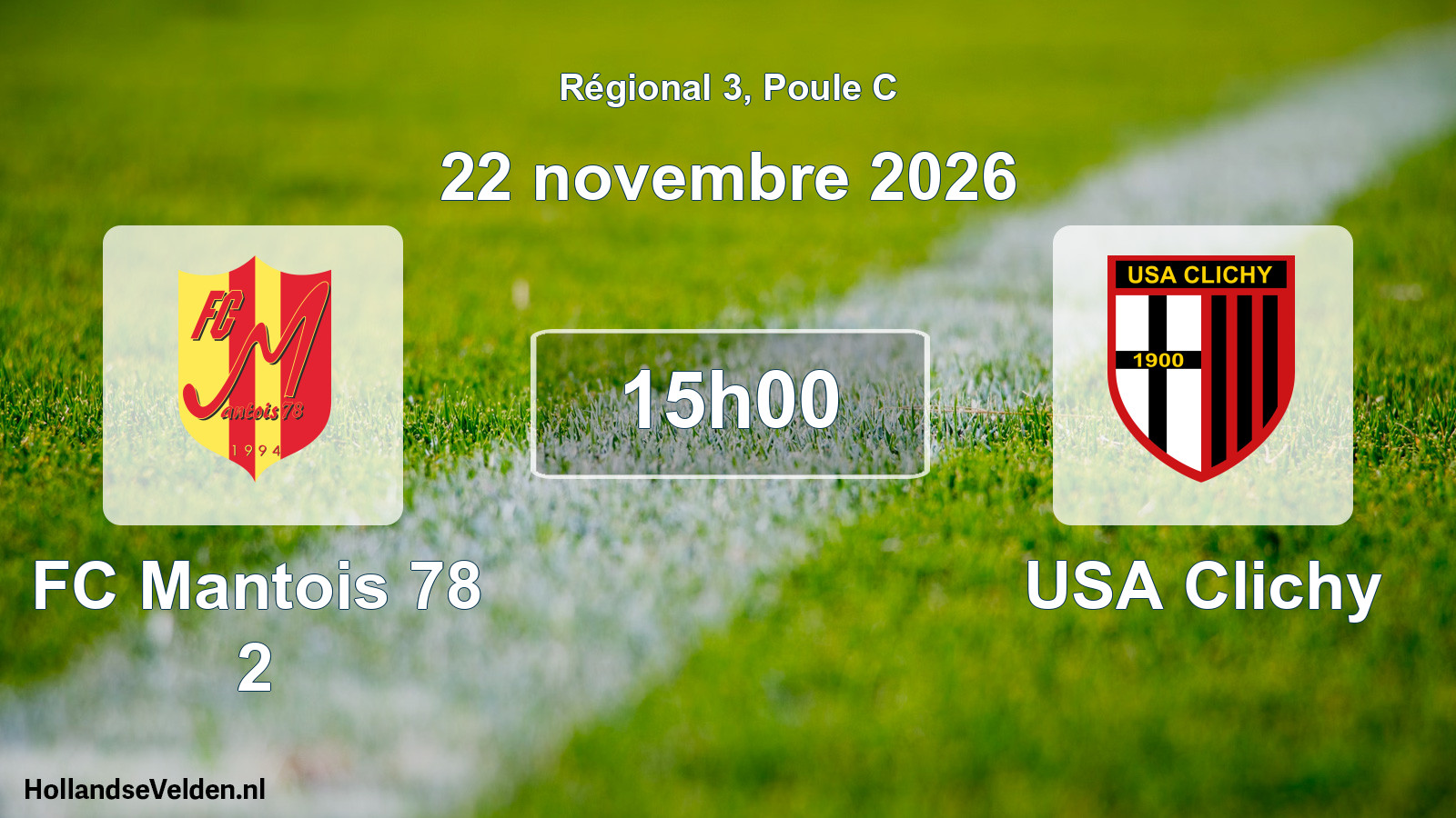 Scheduled Match: FC Mantois 78 2 - USA Clichy (22 November 2026)