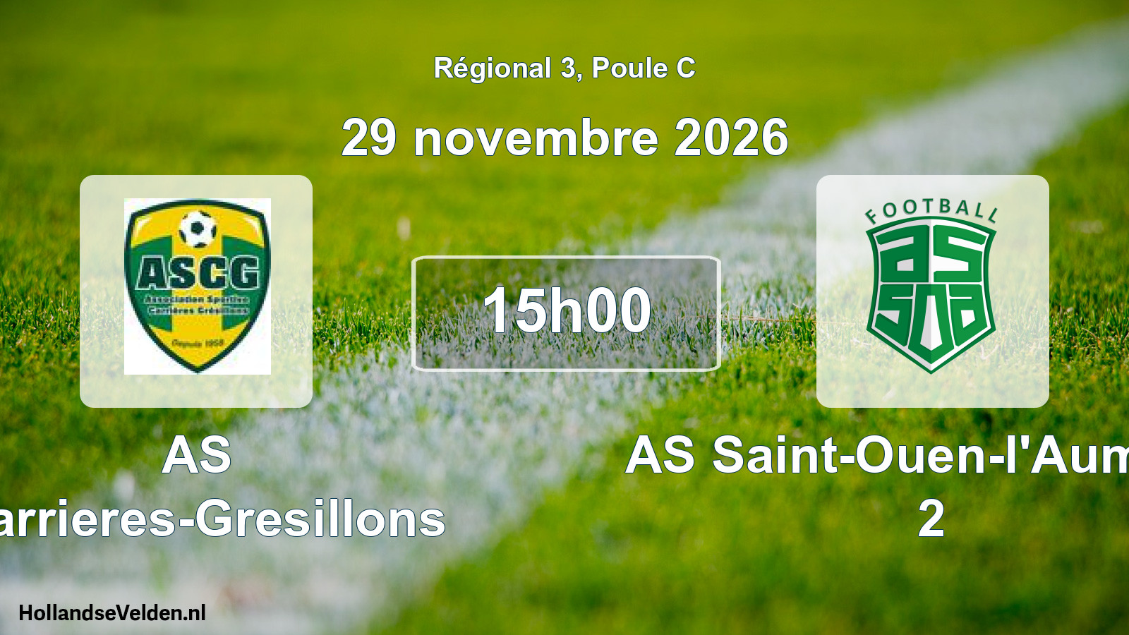 Scheduled Match: AS Carrieres-Gresillons - AS Saint-Ouen-l'Aumône 2 (29 November 2026)