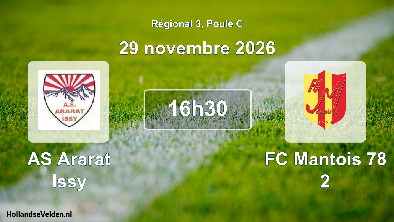 Match programmé: AS Ararat Issy - FC Mantois 78 2 (29 novembre 2026)