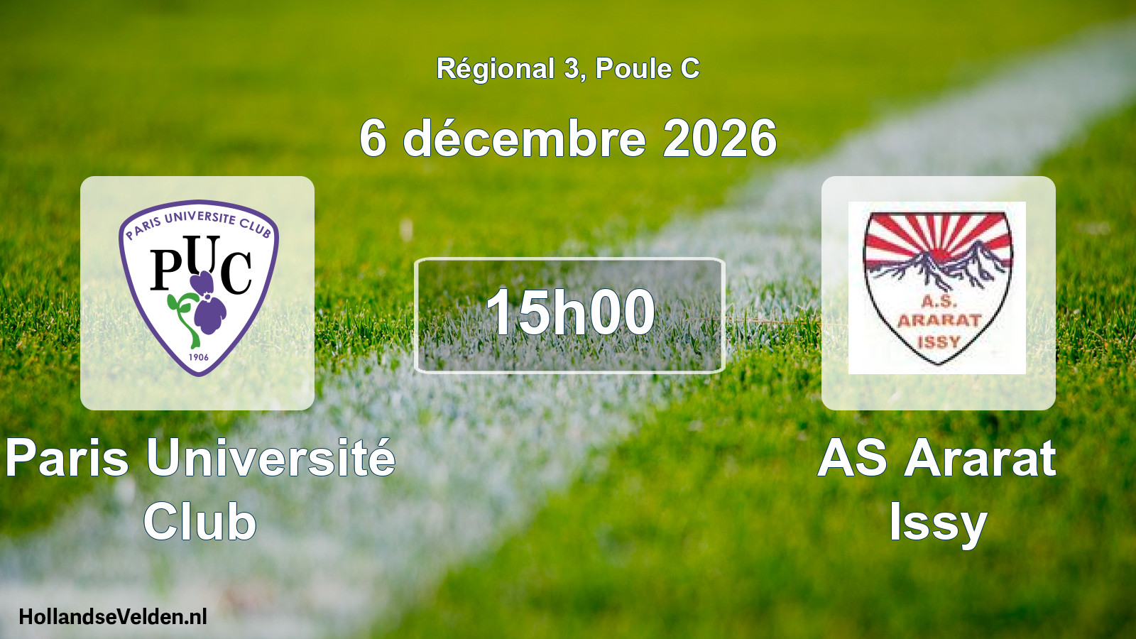 Match programmé: Paris Université Club - AS Ararat Issy (6 décembre 2026)