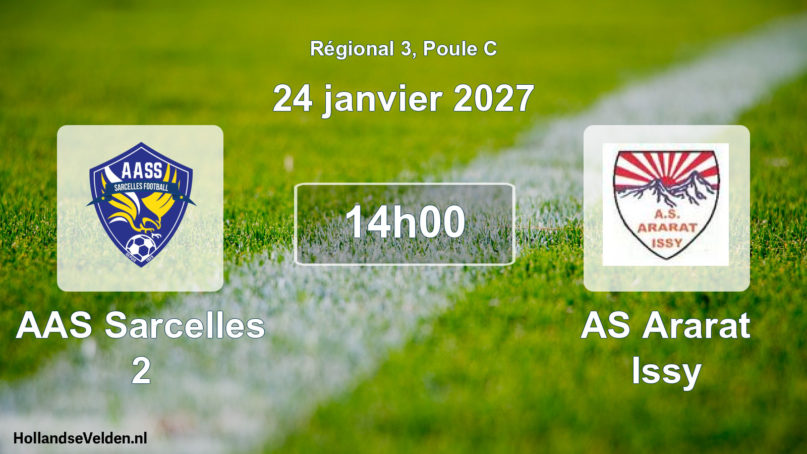Match programmé: AAS Sarcelles 2 - AS Ararat Issy (24 janvier 2027)
