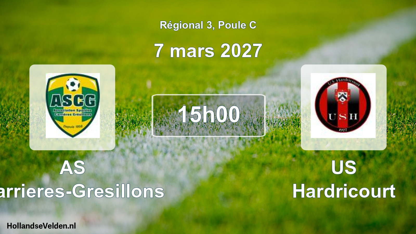 Match programmé: AS Carrieres-Gresillons - US Hardricourt (7 mars 2027)