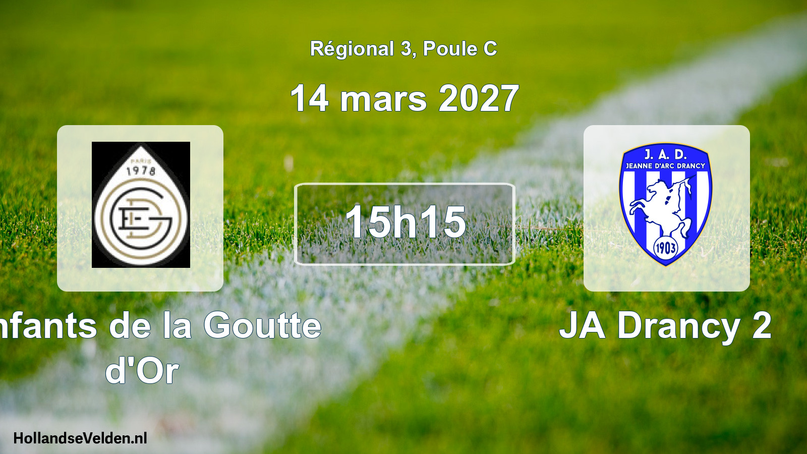 Match programmé: Enfants de la Goutte d'Or - JA Drancy 2 (14 mars 2027)