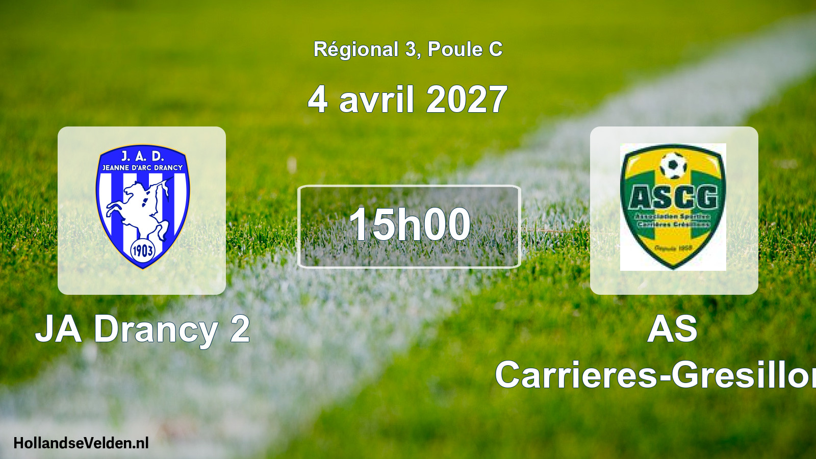 Scheduled Match: JA Drancy 2 - AS Carrieres-Gresillons (4 April 2027)